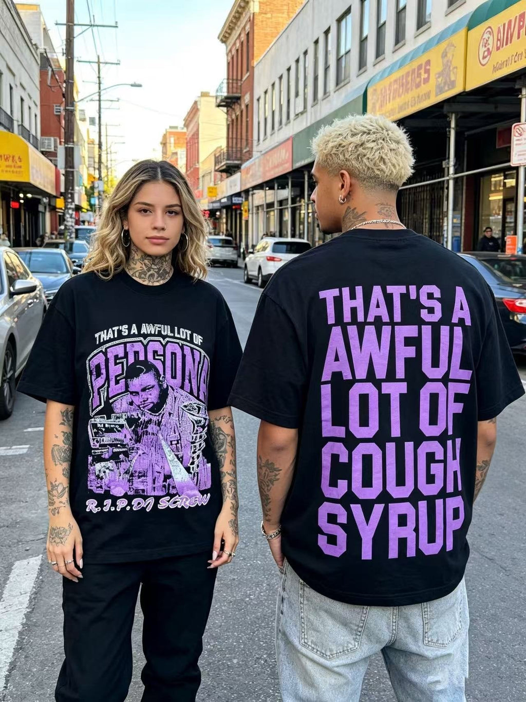 THAT'S A AWFUL LOT OF COUGH SYRUP Black Graphic Short-Sleeve T-Shirt