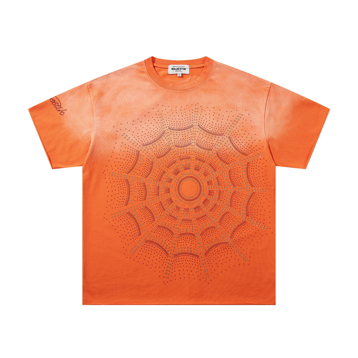 MAJESTIK Rhinestone Spiderweb Graphic T-Shirt