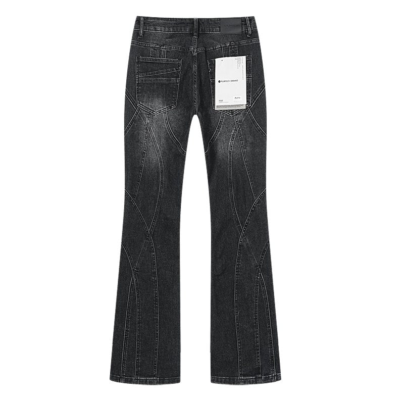 Purple Brand Black Washed Flare Jeans