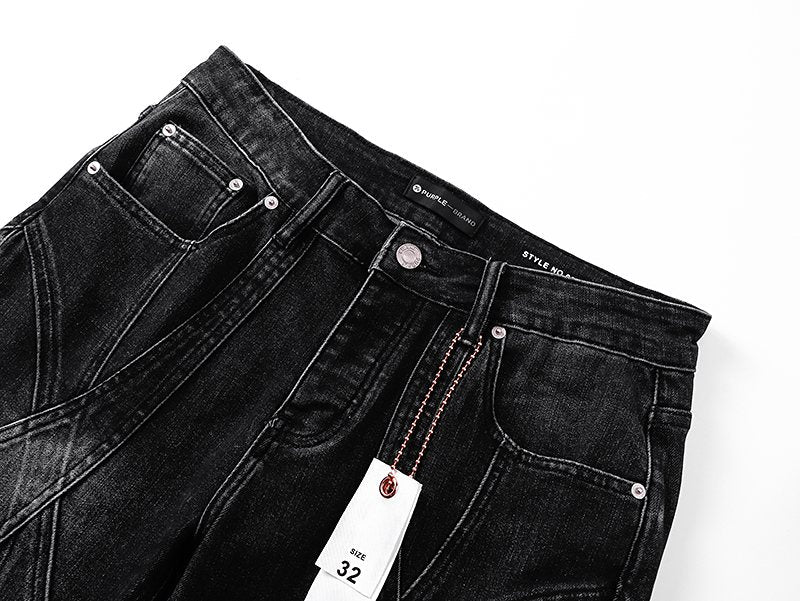 Purple Brand Black Washed Flare Jeans
