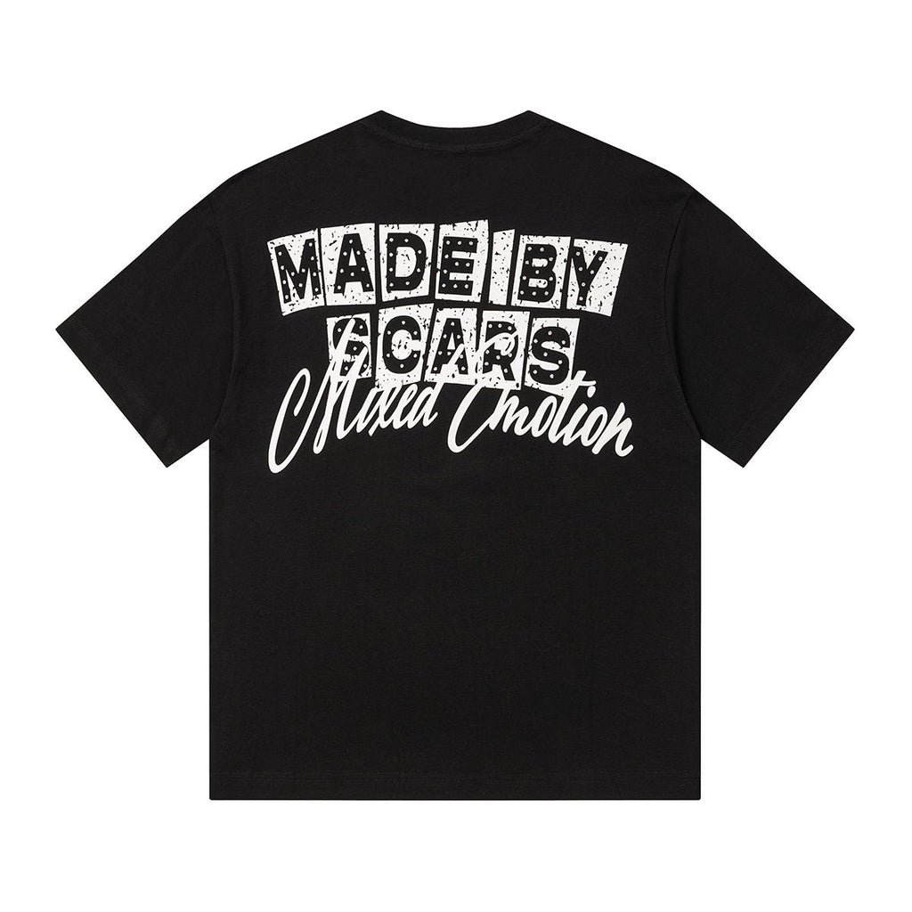 MIXED EMOTION Front Rhinestone Graphic T-Shirt