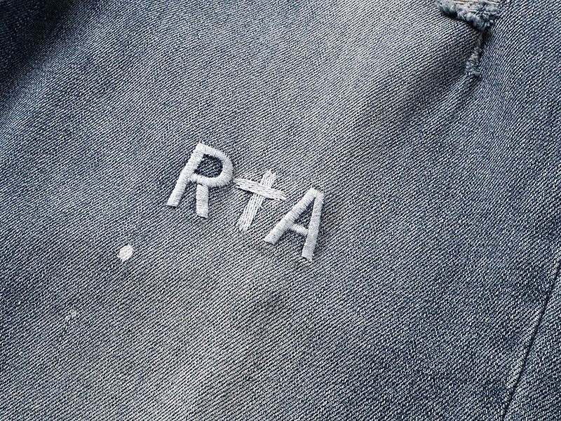 R+A Light Blue Distressed Paint Speckle Jeans