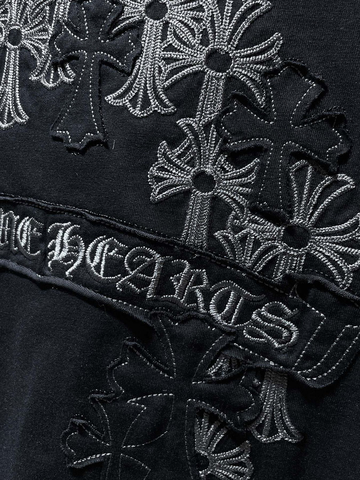 Chrome Hearts Floral Cross Embroidered Graphic T-Shirt
