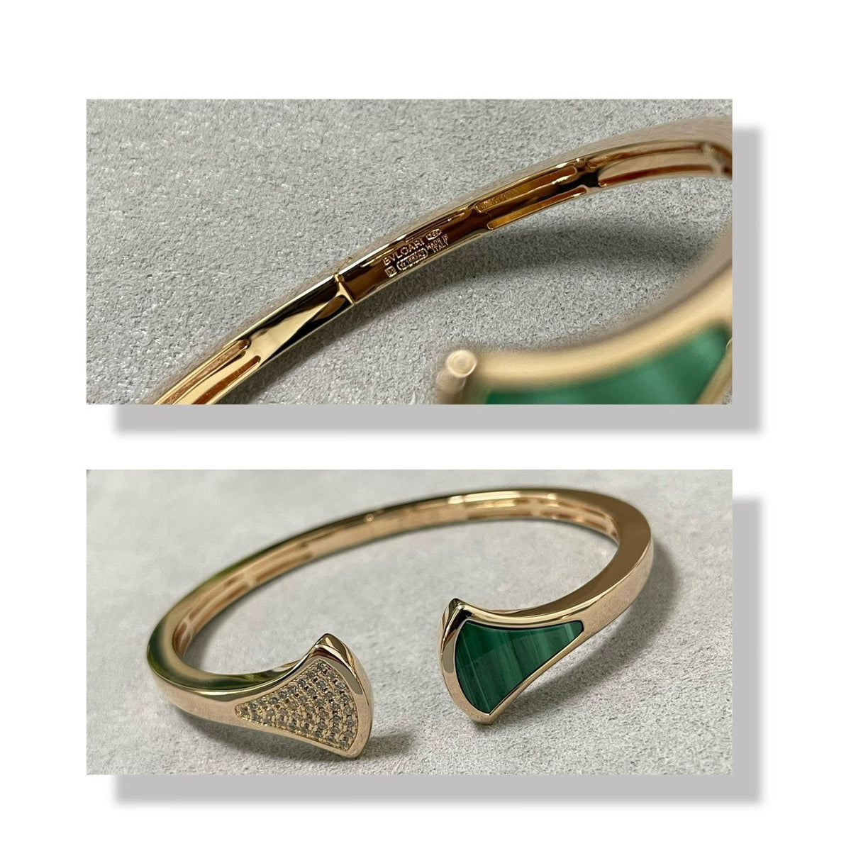 BVLGARI Malachite Fan-Shaped Bracelet