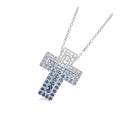 Damiani Style Cross Cubic Zirconia White-Gold-Plated Necklace