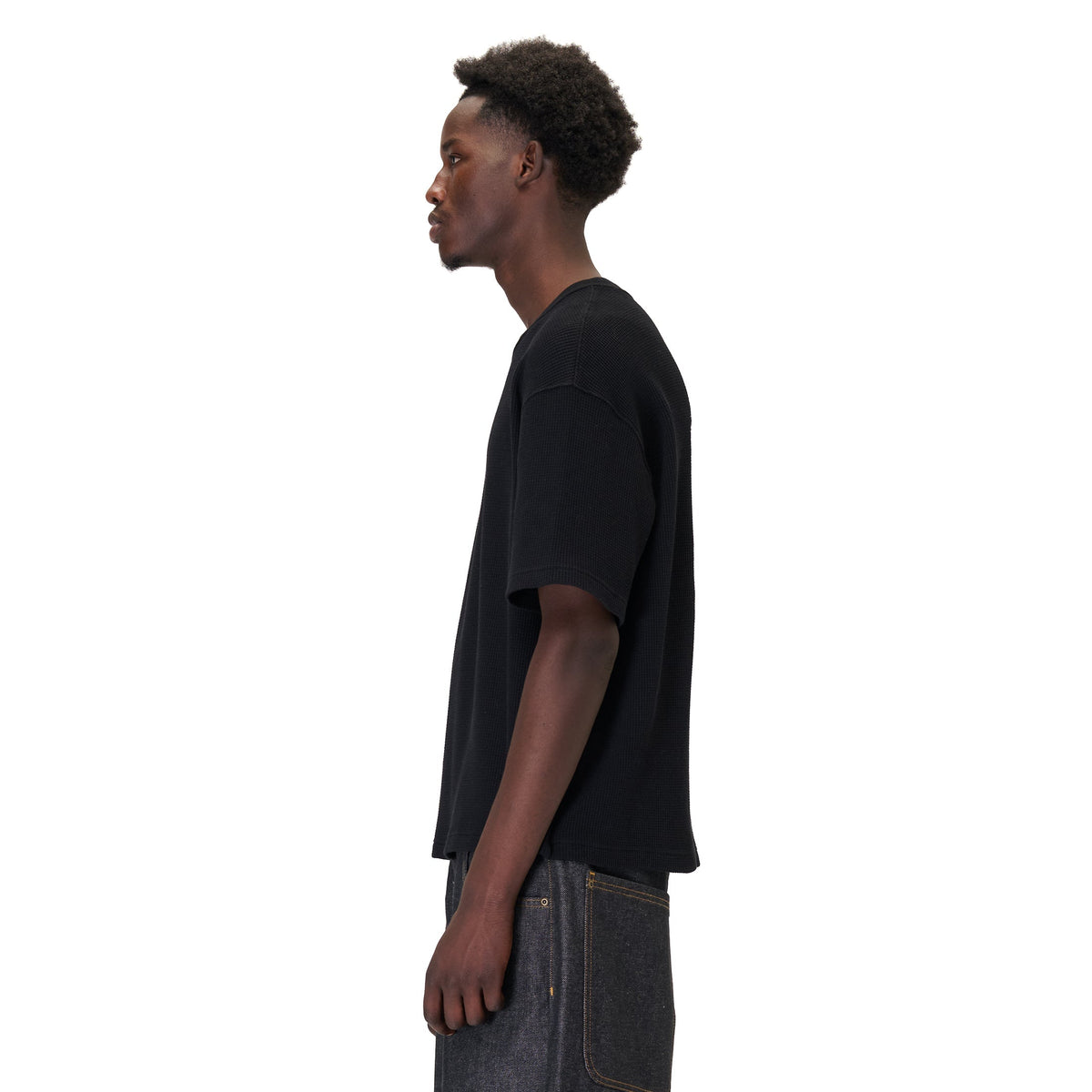 "aziza" waffle T Shirt black