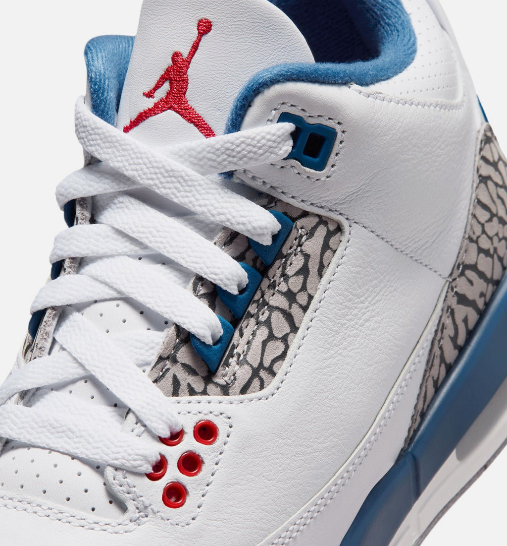 Air Jordan 3 Retro OG True Blue Grade School Lifestyle Shoe – White/Fire Red/True Blue