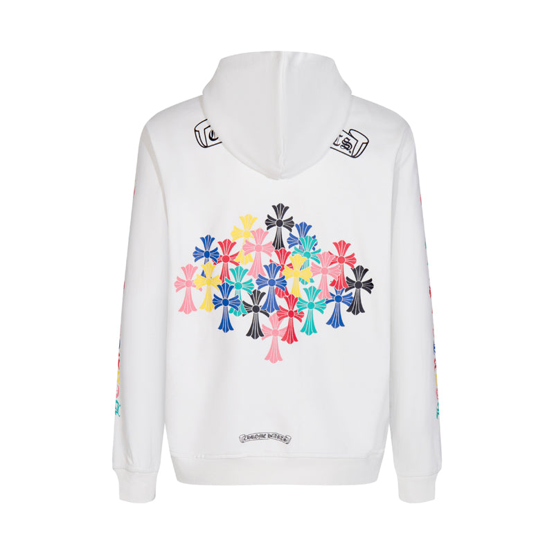 Chrome Hearts Multi-Color Cemetery Cross Logo Zip Up Hoodie 5015