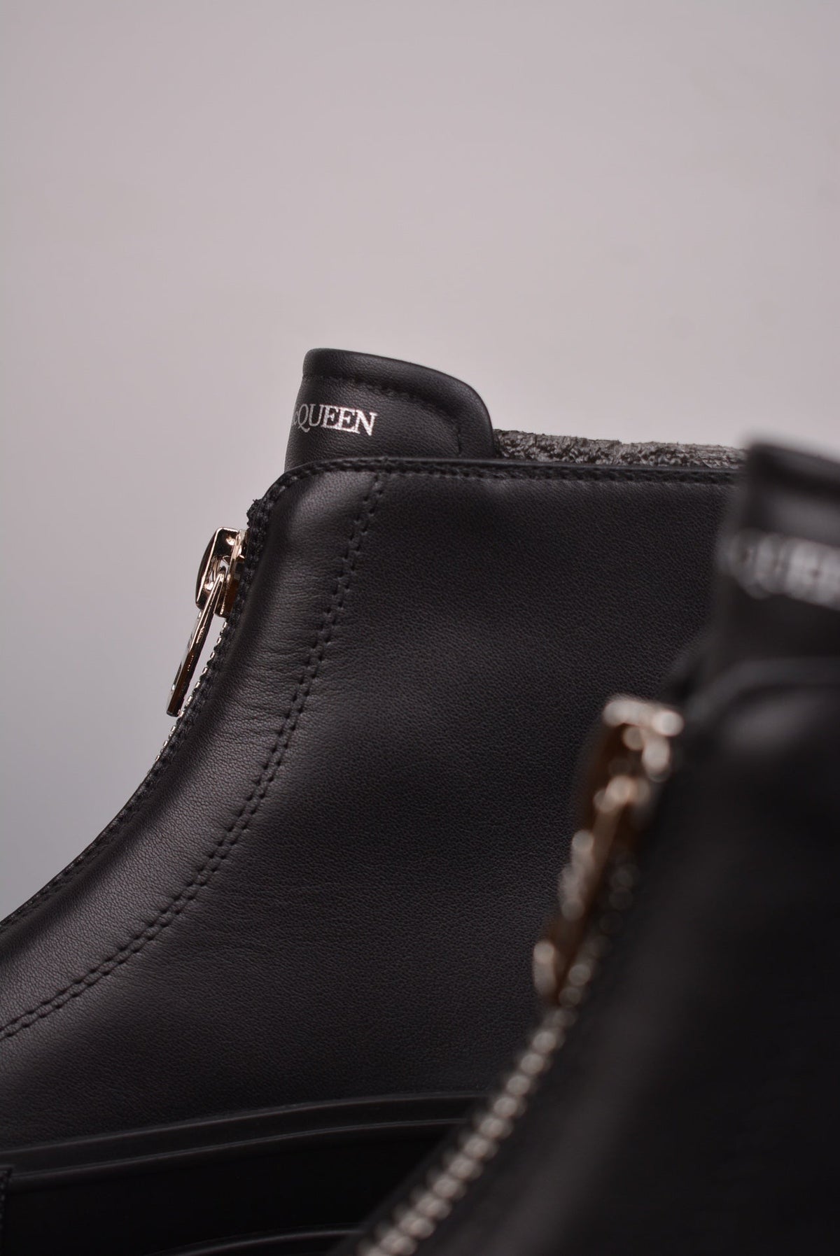 Alexander McQueen Tread Slick Front-Zip Ankle Boots
