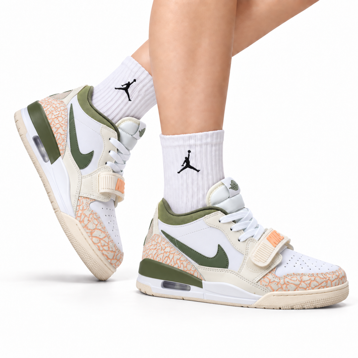 Jordan Legacy 312 Low White Sand Olive Green Sneakers
