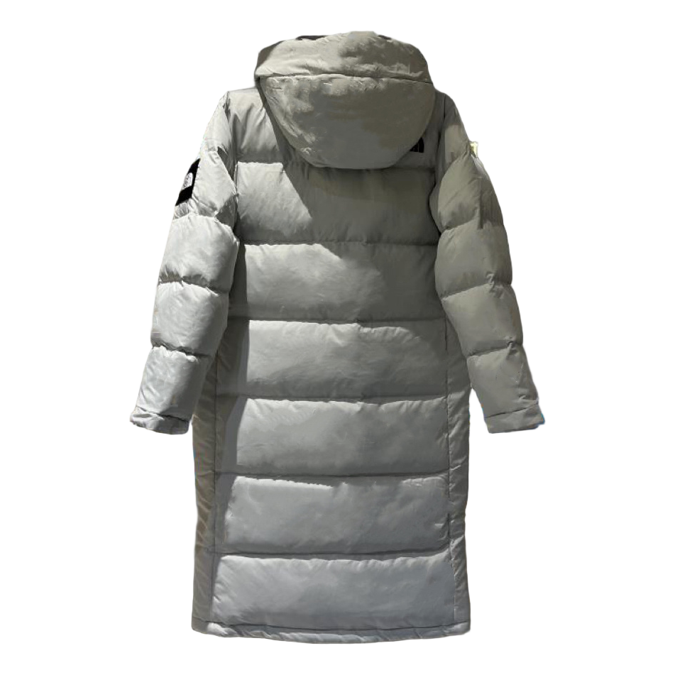The North Face Color-Block Hooded Long Puffer Coat | Grey | Premium Down