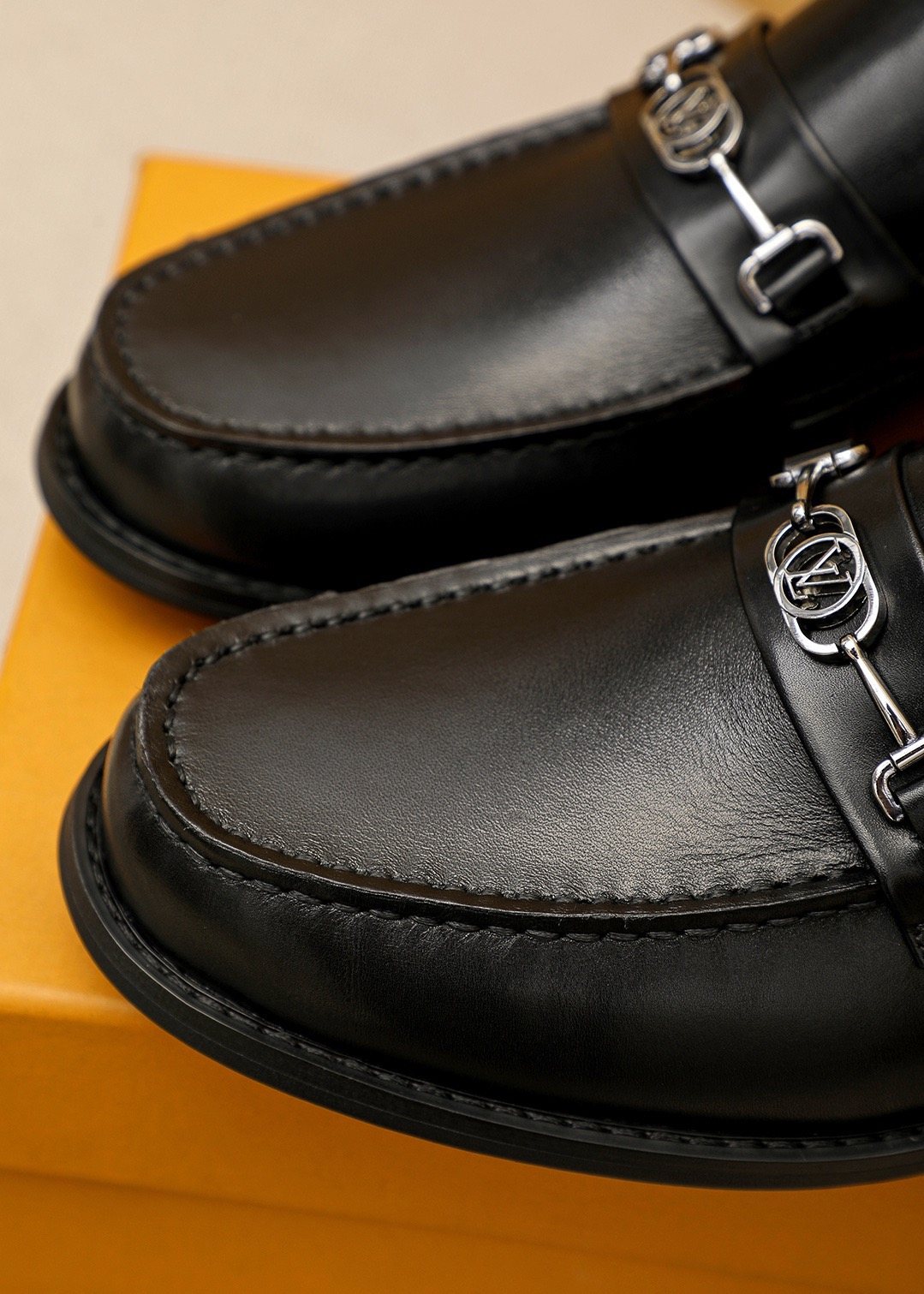 Louis Vuitton Black Hardware Loafers - Black Leather Upper