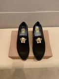 Versace Men's Black Gold-Tone Ornament Loafers