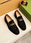 Gucci Black Patterned Loafers