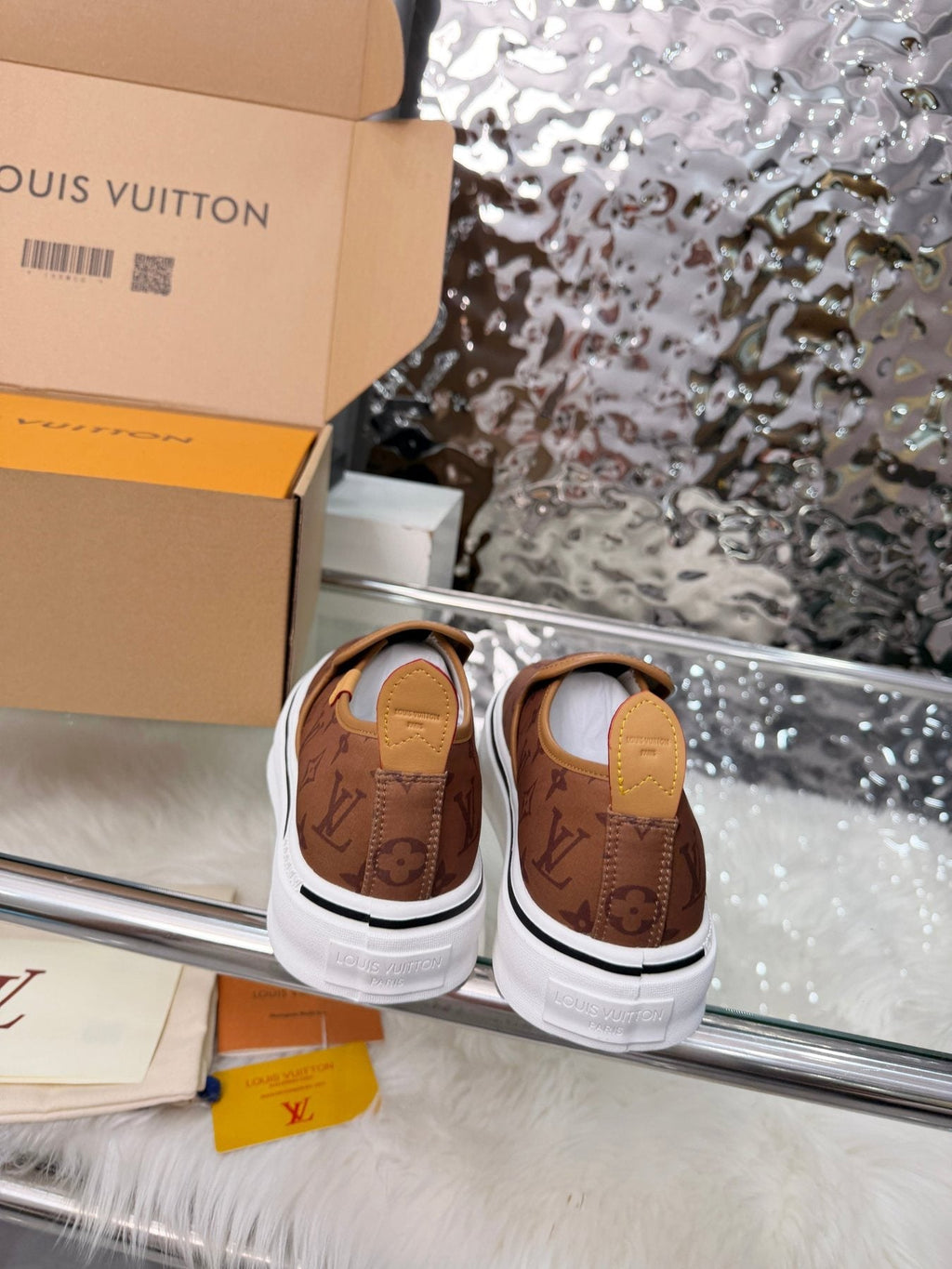 Louis Vuitton Men's Brown Monogram Slip-On Sneakers