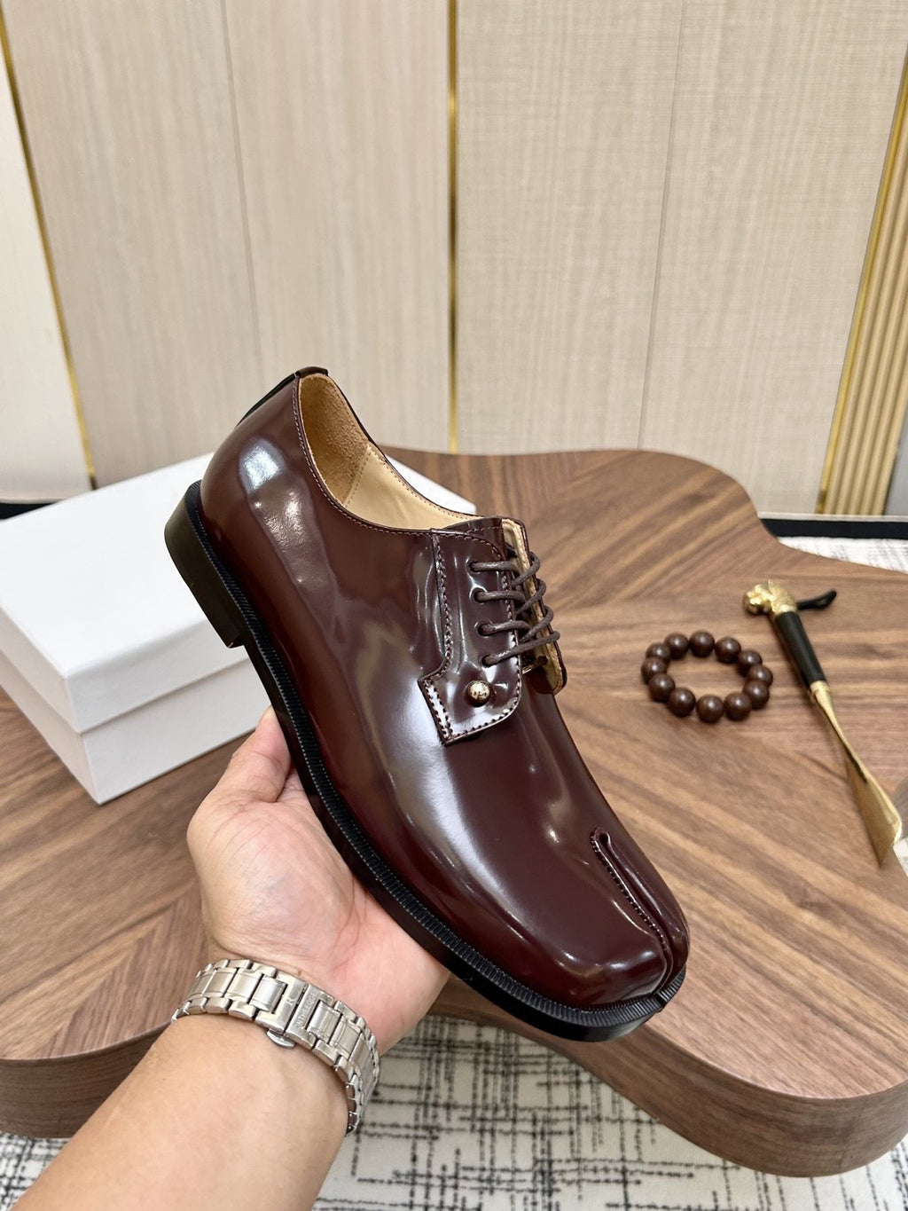 Maison Margiela Dark Brown Split-Toe Derby Shoes