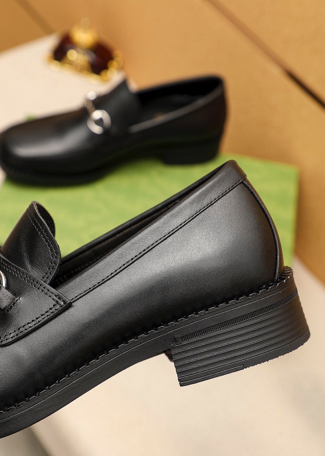 Gucci Black Horsebit-Style Leather Loafers