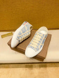 Thom Browne Men’s Pale Blue Patterned Low-Top Sneakers