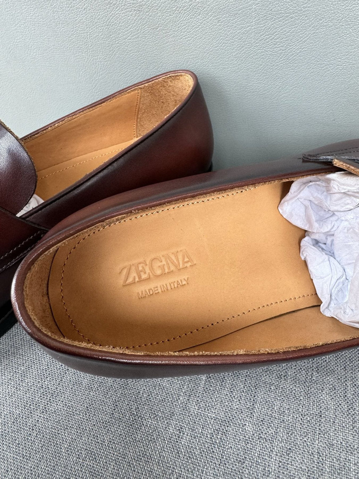 Zegna Men's Dark Brown Penny Loafers