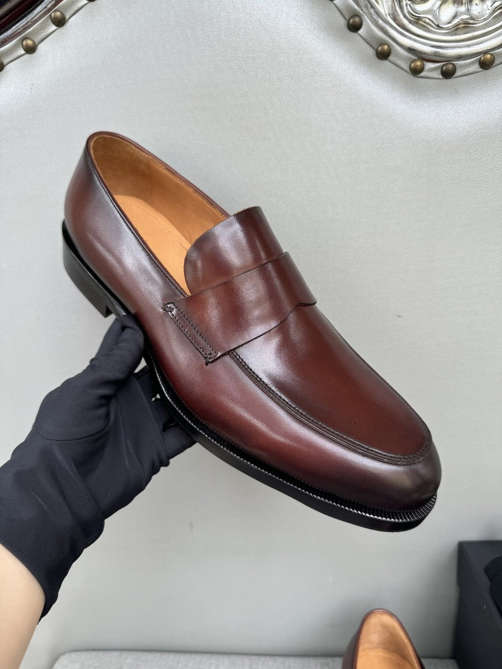 Zegna Men's Dark Brown Penny Loafers