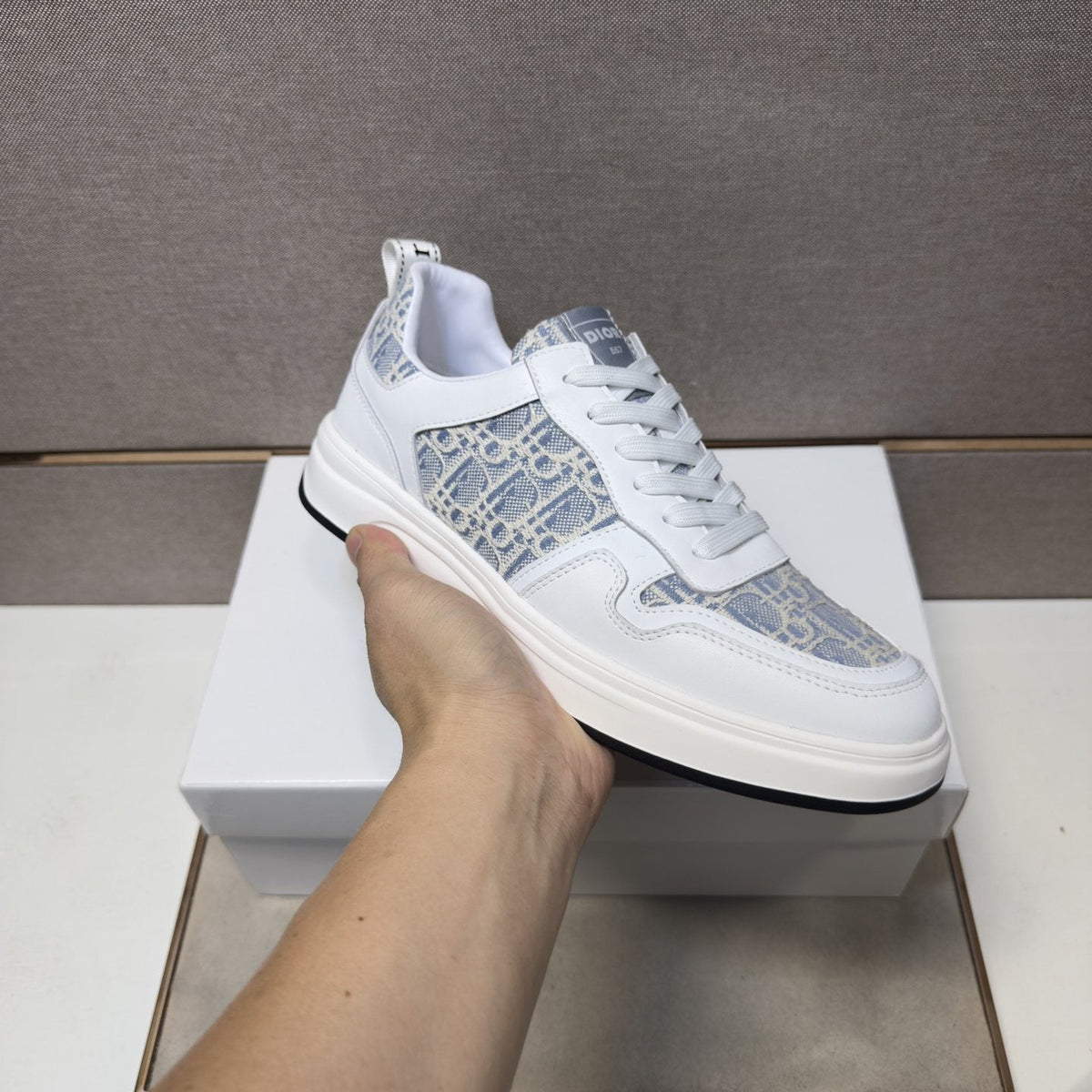 Dior Men's Patterned Panel Low-Top Sneakers