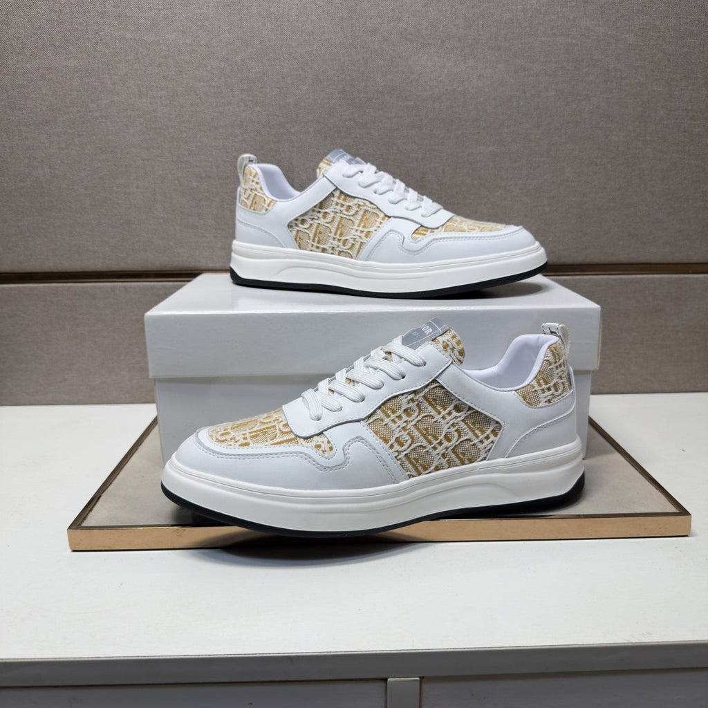 Dior Men's Patterned Panel Low-Top Sneakers