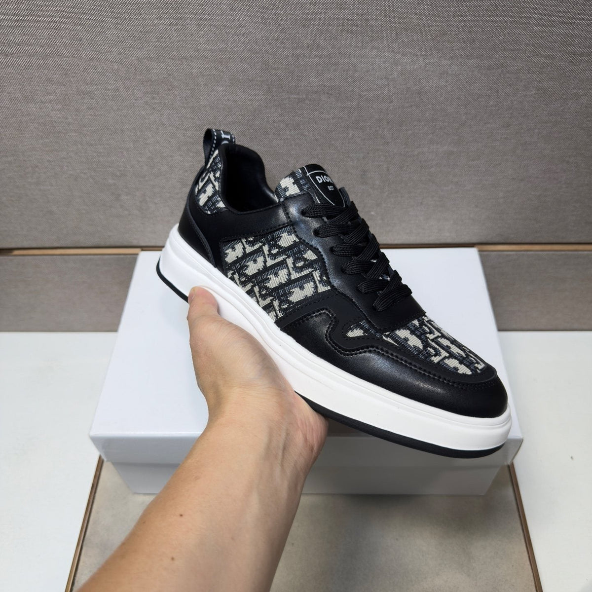 Dior Men's Patterned Panel Low-Top Sneakers