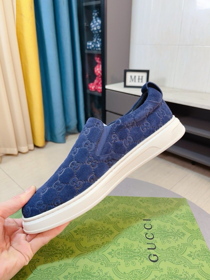Gucci Men's Embossed Slip-On Sneakers