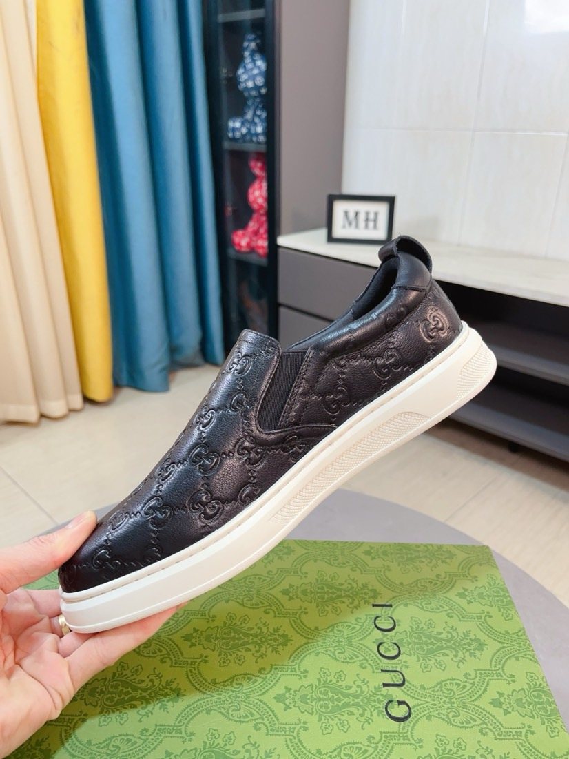 Gucci Men's Embossed Slip-On Sneakers