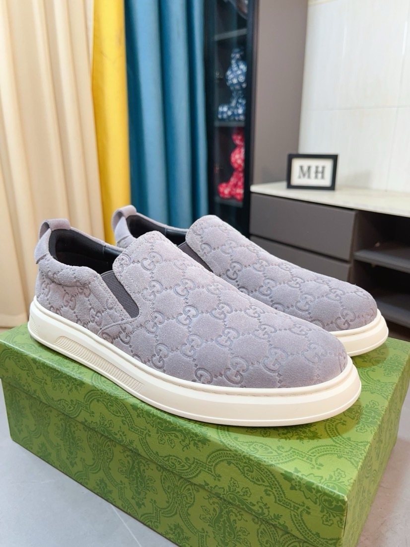 Gucci Men's Embossed Slip-On Sneakers
