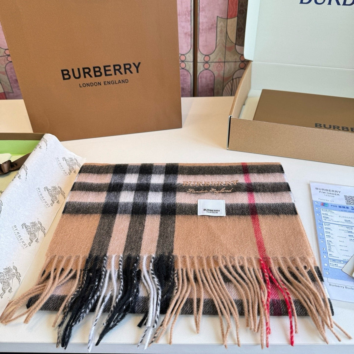 Burberry Fringed Plaid Scarf