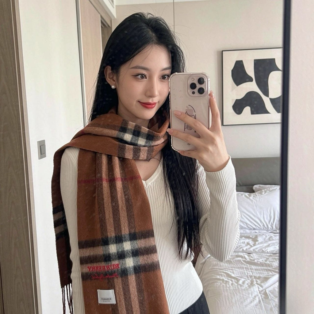 Burberry Fringed Plaid Scarf