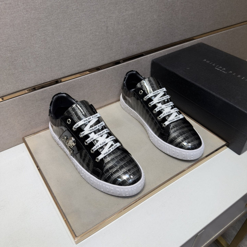 Philipp Plein Men's Plaid Low-Top Sneakers