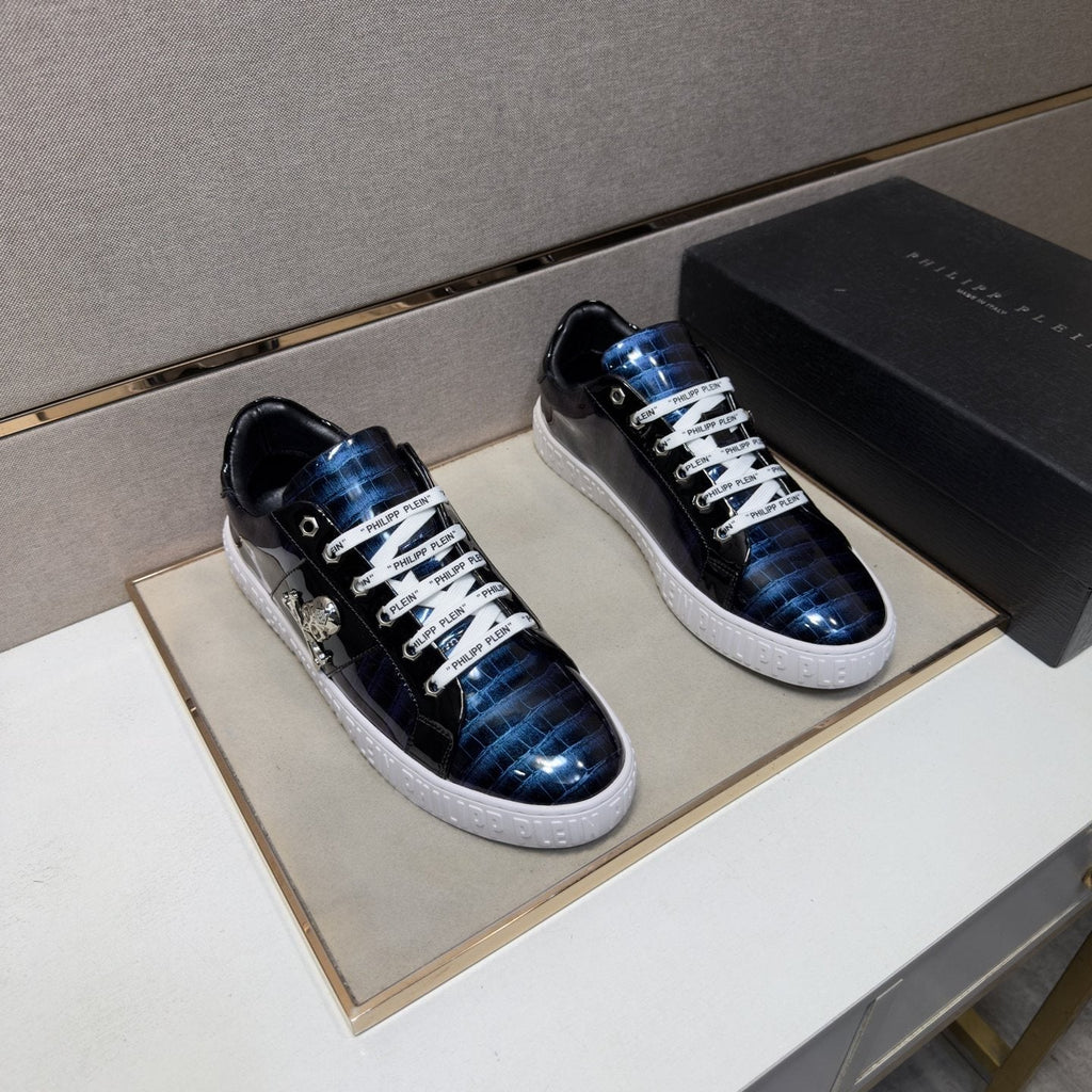 Philipp Plein Men's Plaid Low-Top Sneakers