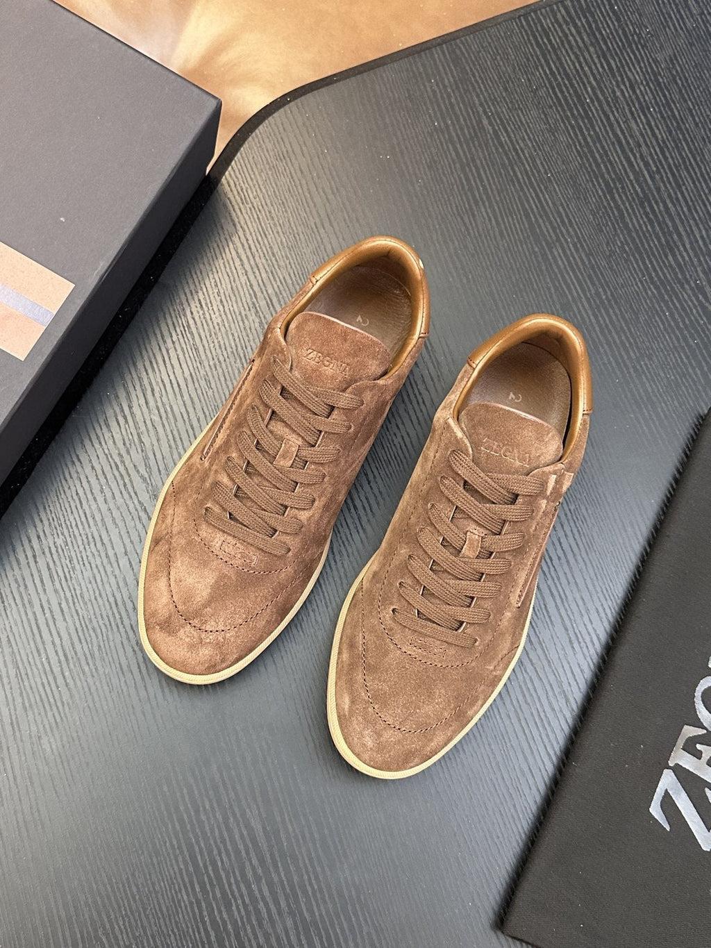 Zegna Suede Lace-Up Sneakers