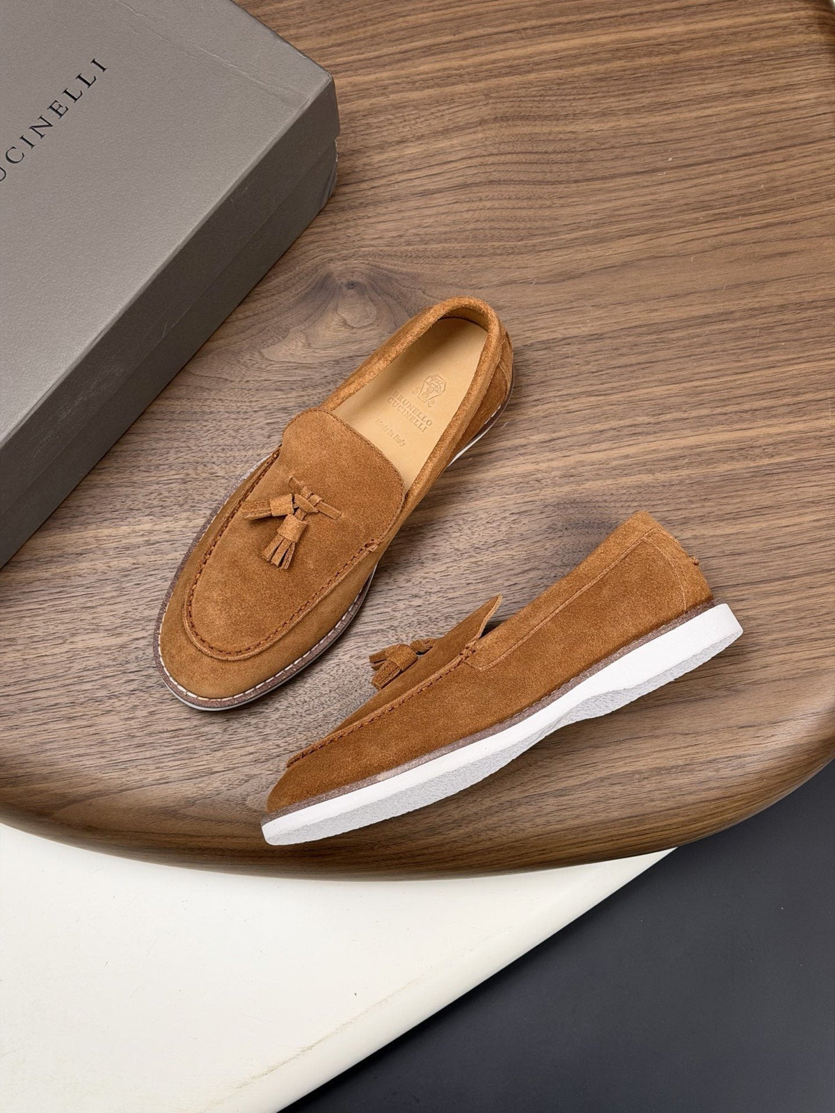 Brunello Cucinelli Brown Tassel Loafers