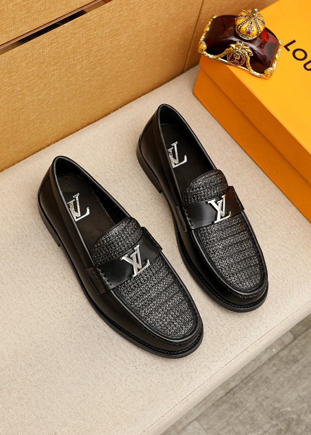 Louis Vuitton Textured Hardware Loafers