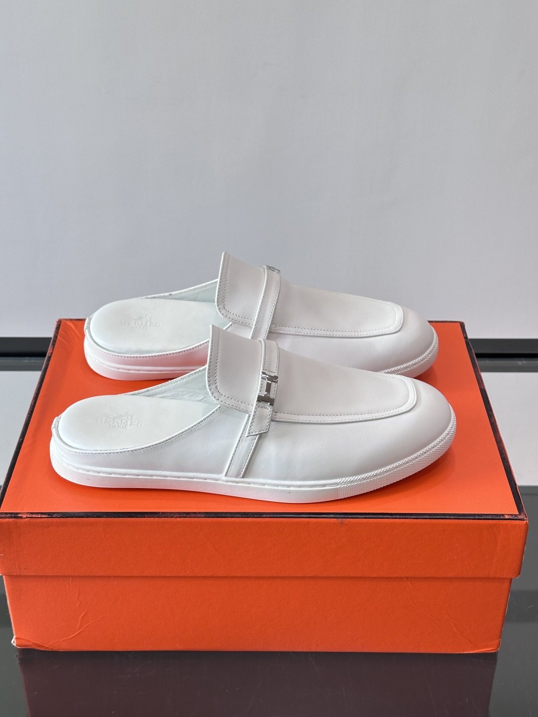 Hermès H-Accent Slip-On Mules