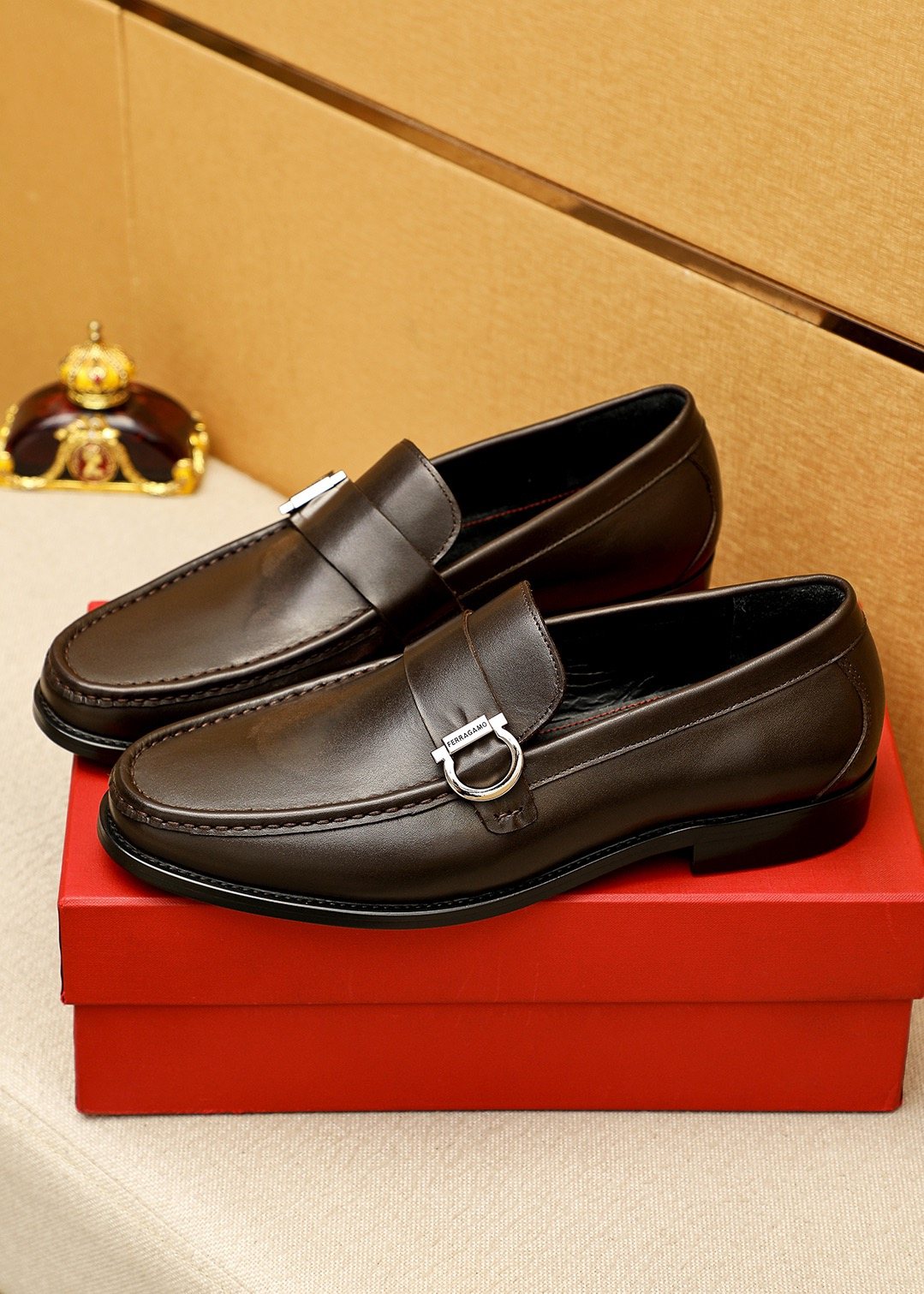 Ferragamo Leather Buckle Loafers