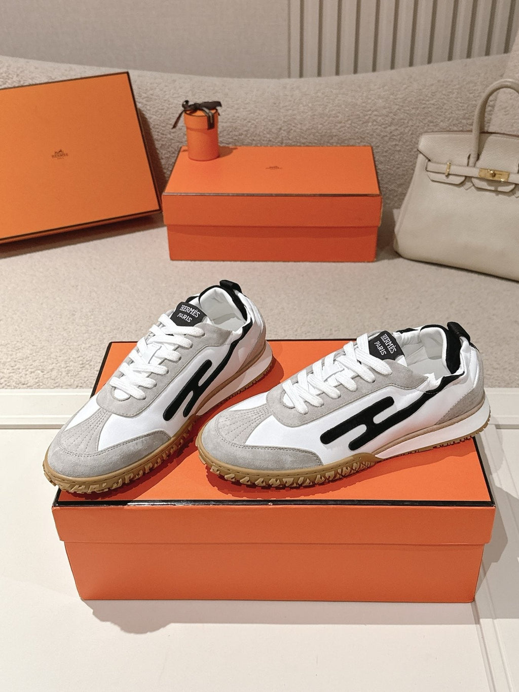 Hermès Brown H-Detail Sneakers