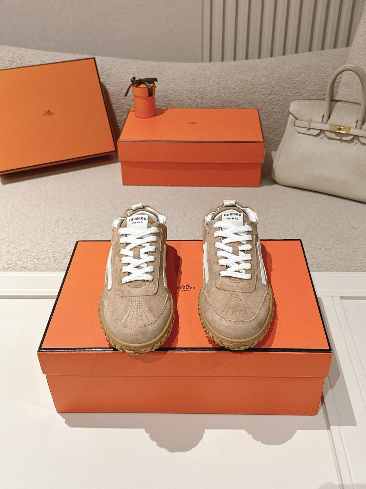 Hermès Brown H-Detail Sneakers