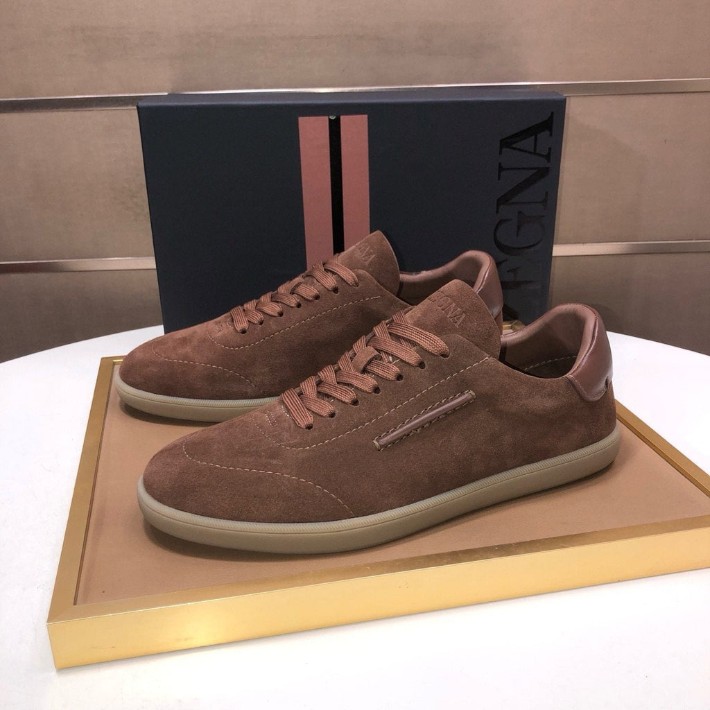Zegna 232 Suede Low-Top Sneakers