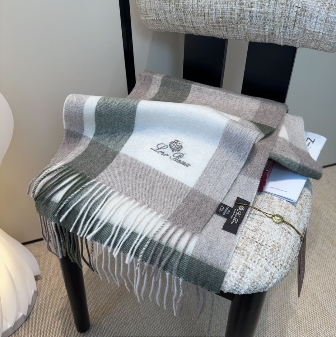 Loro Piana Plaid Fringe Scarf