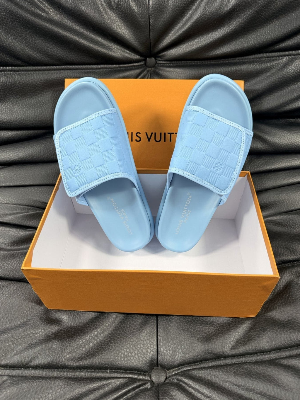 Louis Vuitton Woven Strap Slide Sandals - Slip-On Construction