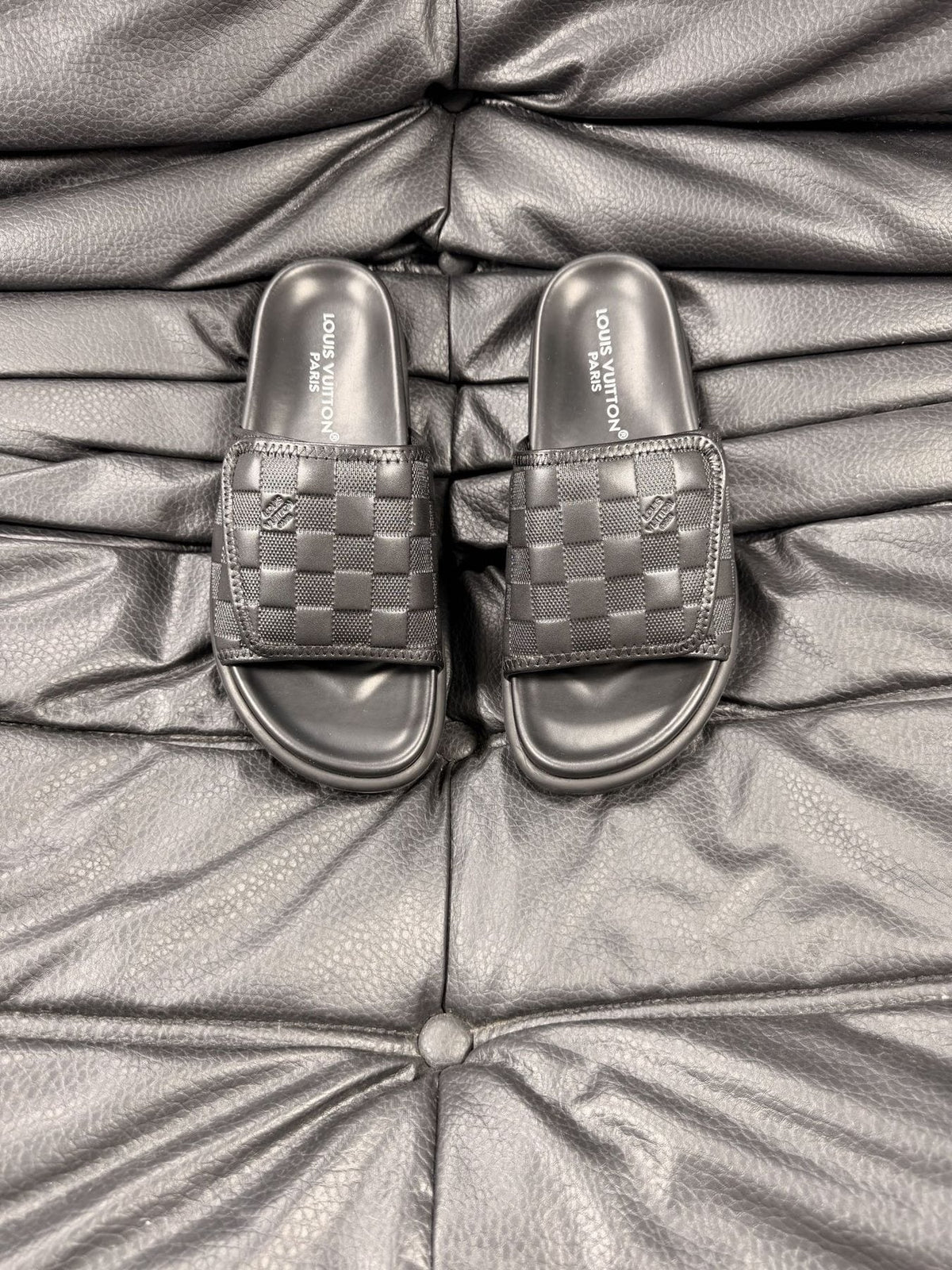 Louis Vuitton Woven Strap Slide Sandals - Slip-On Construction