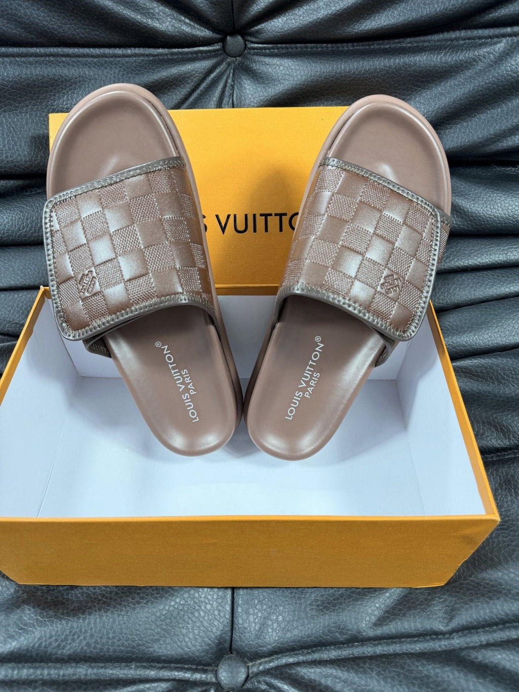 Louis Vuitton Woven Strap Slide Sandals - Slip-On Construction
