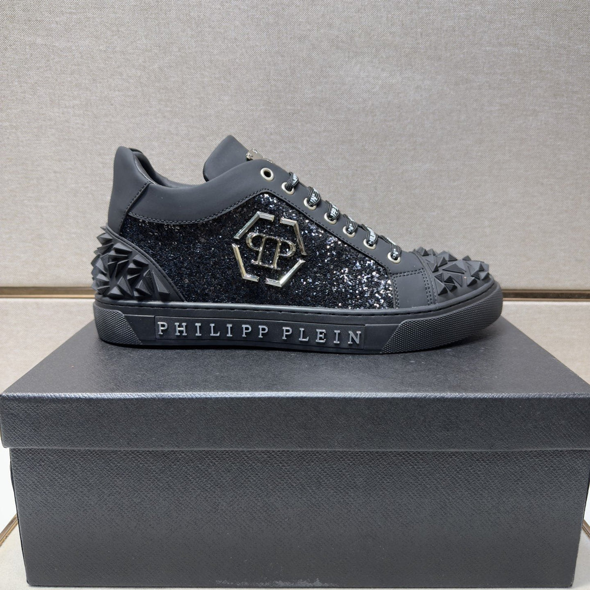 Philipp Plein Men's Studded Panel Low-Top Sneakers