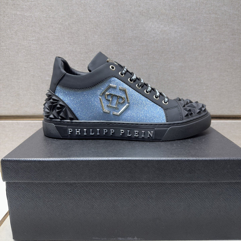 Philipp Plein Men's Studded Panel Low-Top Sneakers