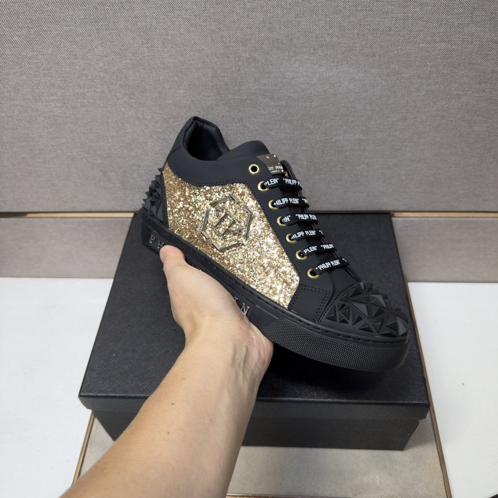 Philipp Plein Men's Studded Panel Low-Top Sneakers
