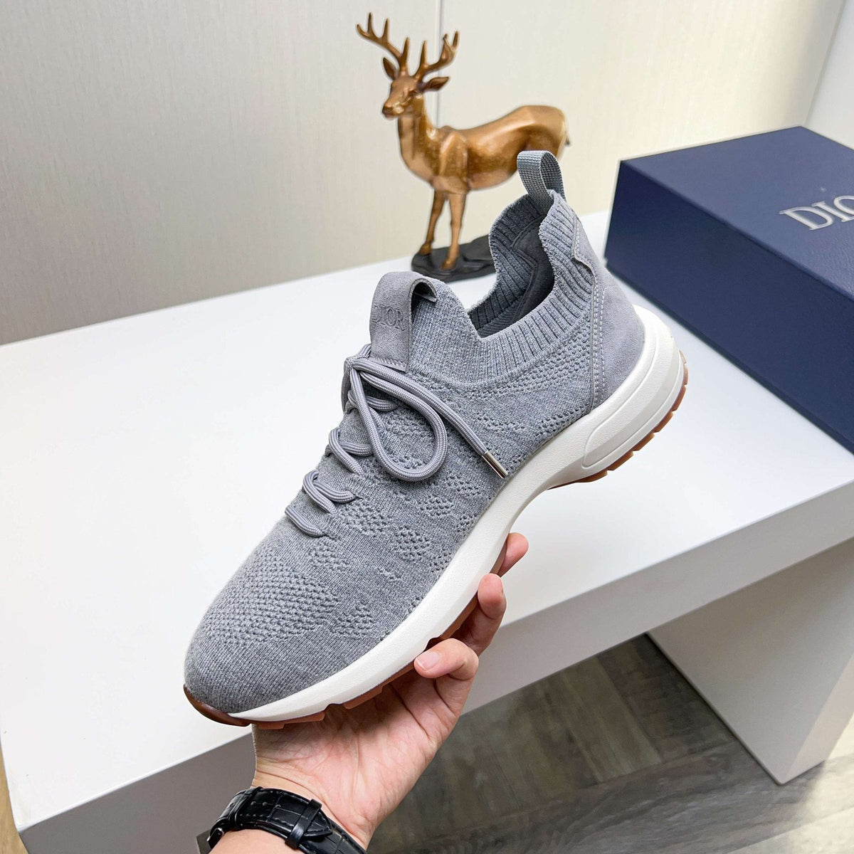 Dior Knit Lace-Up Sneakers
